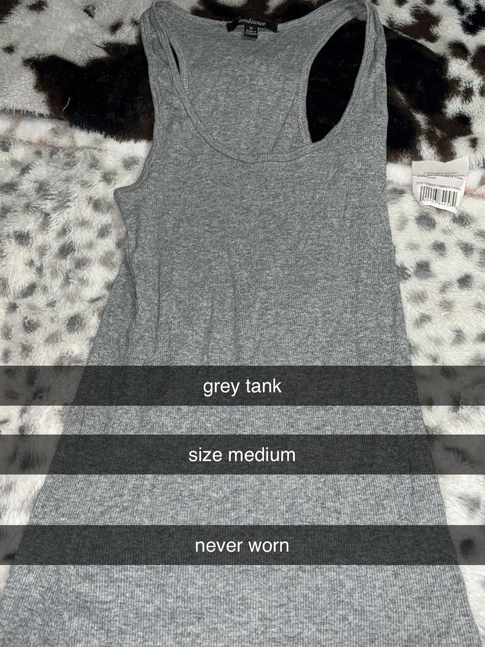 Ambiance Heather Gray Ribbed Muscle Tank